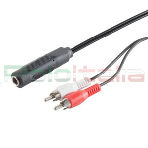 Cavo audio da JACK 6,3 a RCA adattatore per cuffie chitarra microfono casse hifi - Foto 1 di 1
