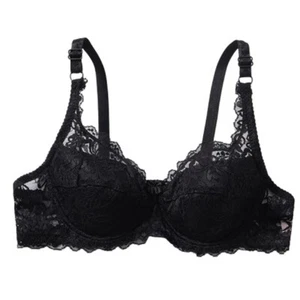 Feminized Lady Bras Push Up Bra Sexy Lingerie Lace Underwire Brassiere Underwear - Picture 1 of 20