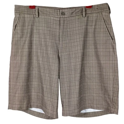Pebble Beach Performance Mens Plaid Golf Shorts Size 36 Beige Casual Walking Foto 1 de 4
