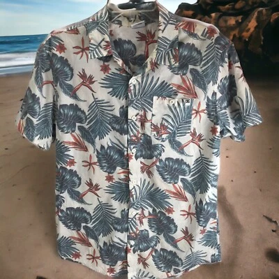 Camisa Hawaiana De Colección DC Skate Talla M Tropical Palmeras Pájaro del Paraíso Playa Foto 1 de 4
