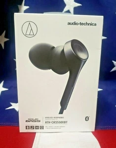 Audio-Technica ATH-CKS550XBTBK Solid Bass Bluetooth Wireless In-Ear Headphones - Picture 1 of 12