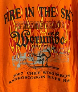 2007 Chief Worumbo Androscoggin River Kanu Rennen Feuer im Himmel XL orange FOTL - Bild 1 von 4