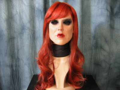 Latexmaske KIRA B +WIMPERN +PERÜCKE Gummi Frau Gesicht Frau Trans Crossdresser - Bild 1 von 4