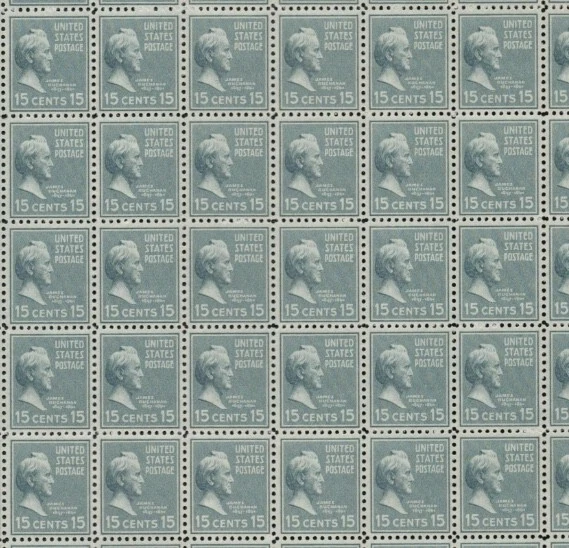 United States 15¢ President James Buchanan Postage Stamp #820 Mint Pack of 100 - Image 1 of 1
