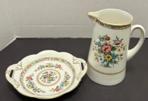 JARRA + PLATO BON BON Coalport Ming Rose 32 oz asas dobles - Imagen 1 de 12