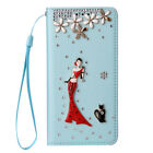 For Iphone 11 Pro Max 12 5 6S 7 8 Plus Xr Red Dress Girl Wallet Phone Case Cover