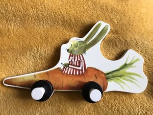 Bunny Rabbit Hooks Rack Pegs Rail Hanger Ikea Kids Carrot Nursery - Picture 1 of 2