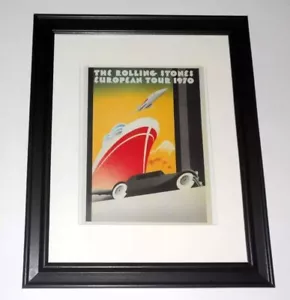 Large Framed Rolling Stones European Tour 1970 Poster, Beautiful! 24" x 20" - Picture 1 of 3