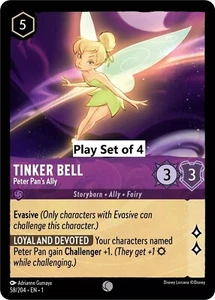 Tinker Bell - Peter Pan's Ally 58/204.Lorcana The First Chapter☯️Play Set of 4☯️ - Picture 1 of 1