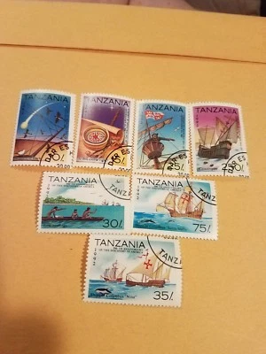 Juego de 7 estampillas coleccionables Tanzania 1992 valores mixtos Foto 1 de 4