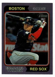 2023 Topps Heritage #631 Enmanuel Valdez Chrome Purple Refractor - Picture 1 of 2