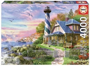 NEW Educa Jigsaw Puzzle 4000 Pieces 17677 Lighthouse in Rock Bay - Foto 1 di 2