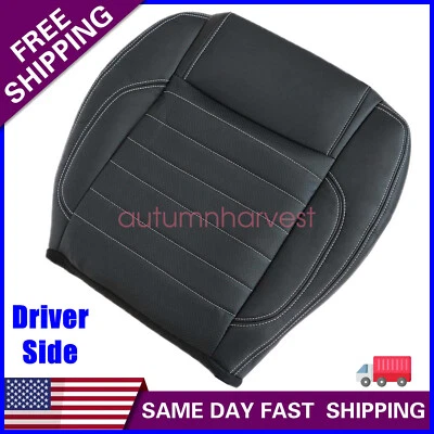 For 2010-2014 Ford Mustang GT Driver Bottom Replacement Leather Seat Cover Black - Image 1 of 4