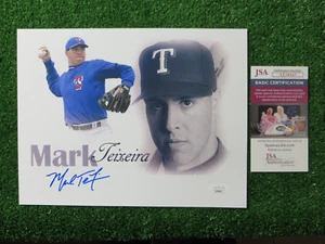 MARK TEIXEIRA SIGNED 8.5x11 TEXAS RANGERS Custom Edit PHOTO JSA COA - Picture 1 of 4