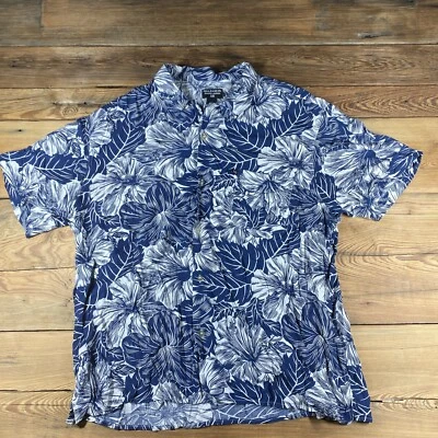 De Colección Polo Ralph Lauren Jeans Camisa de Campamento Para Hombres XL Azul Hawaiano Cuello Lazo Bandera Foto 1 de 4