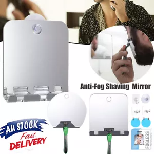 Anti-Fog Fog Free Shower Mirror Fogless Shaving Shave Mirror Bathroom +Wall Hook - Picture 1 of 12