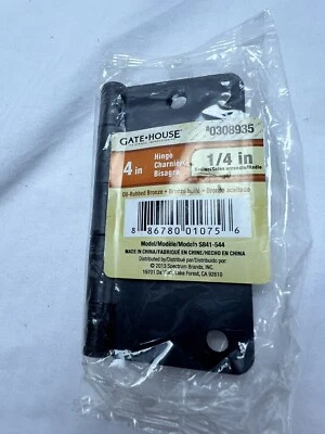 Bisagra de puerta de bronce frotado con aceite GateHouse de 4" radio de 1/4 pulgada NUEVA 0308935 Foto 1 de 2