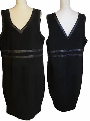 Sexy Vestido Negro Torrid 24 3X Bodycon Fiesta Cuello en V Imitación Cuero Borde 10106515 Foto 1 de 4