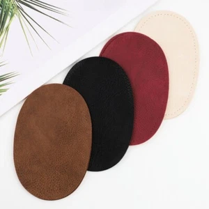 1 Pair DIY PU Leather Elbow Sewing Patch Durable Applique Reserved Needle Holes - Picture 1 of 14