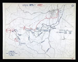 West Point Civil War Map Battle Siege Petersburg VA Battle of Five Forks Apr 1 - Picture 1 of 4