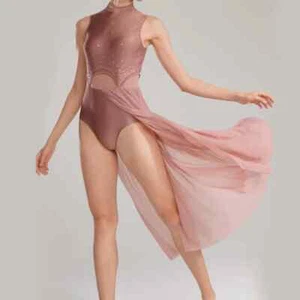 Women Lyrical Dance Dress Ballet Leotard Dress Split Stage Performance - Picture 1 of 31