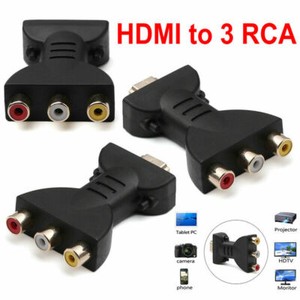 HDMI to 3 RCA Full HD Video 1080P AV Scart Composite Converter Adapter Black