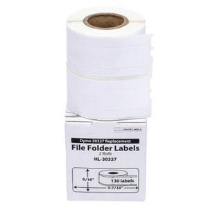 DYMO 30327 / 30576 Direct Thermal File Folder Labels - (12) Rolls of 130 - Picture 1 of 8