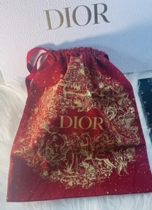 Dior Red Drawstring Pouch 9 x 11in Constellations Burlap Chinese Lunar New Year - Picture 1 of 6