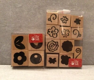 CTMH Mounted Rubber Stamps Set of 11 Floral Whimsey & Set of 4 - Picture 1 of 8