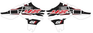 Shroud Graphics White Red YAMAHA GRAPHICS YZ 450F YZ450F 2010 2011 2012 2013 - Picture 1 of 1