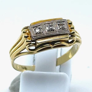 14K 585 Gold Ring 0,085 Ct Diamant Diamond RS RG 63 Neuw Biedermeier Art Deco - Bild 1 von 21