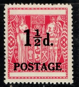 New Zealand 1950 1½d Fiscal Arms Provisional SG700 MNH - Foto 1 di 1