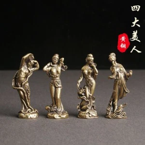 A Set of Antique Brass TabletopOrnaments and Bronze Statues of The Four Beauties - Picture 1 of 5