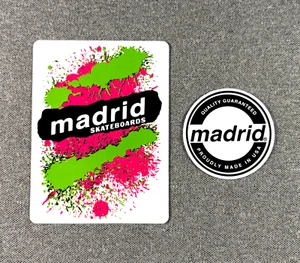 Madrid Explosion und Qualität Kreis Skateboard Aufkleber Set 4" und 2" sk8 - Bild 1 von 1