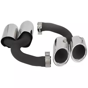 For 2018+ Porsche Cayenne Rear Left&Right Stainless Exhaust Muffler Tip End Pipe - Picture 1 of 12