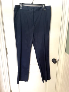 Jones New York Ladies Pants with Stretch Size 14 Navy Blue Straight Leg NWT - Picture 1 of 5