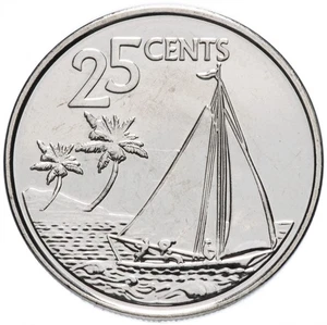 Bahamas 25 Cents Coin | Flamingo | Marlin | Bahamian Sloop | 2007 - 2015 - Picture 1 of 2