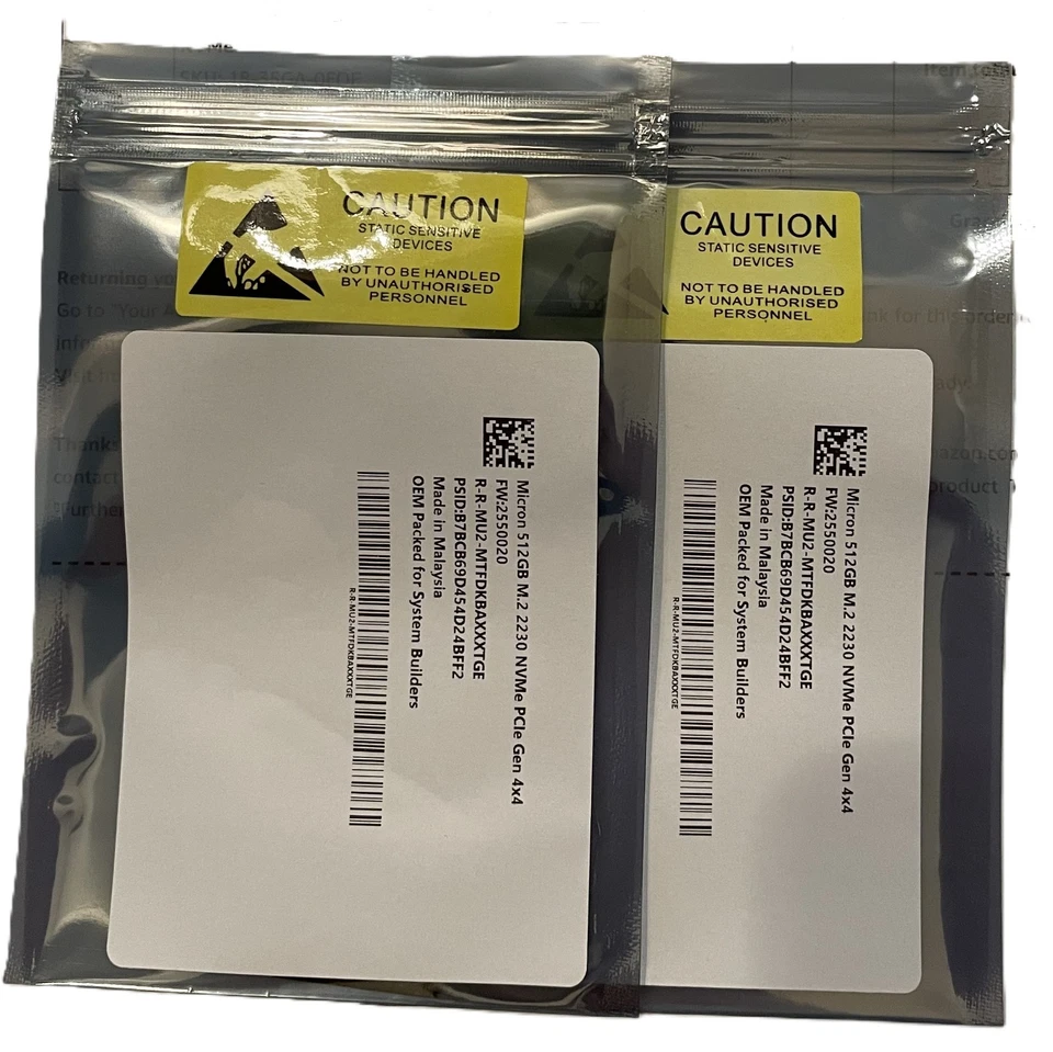 Micron 2550 512GB M.2 2230 PCIe NVMe Gen 4x4 SSD (OEM Pack) - Image 1 of 1