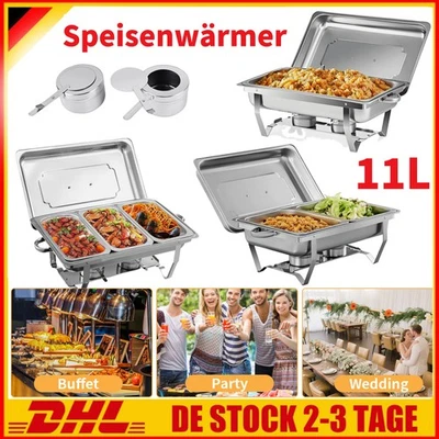 Chafing Dish Speisenwärmer Buffet Bankett Catering Warmhaltebehälter Edelstahl - - Bild 1 von 4