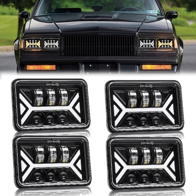 4X Faros LED 4x6"" haz alto/bajo DRL para Chevrolet Camaro Cavalier Monte Carlo Foto 1 de 4