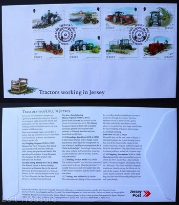 Jersey Stamps: "Tractors Working in Jersey" First Day Cover 8v Set 2022 - Image 1 of 3