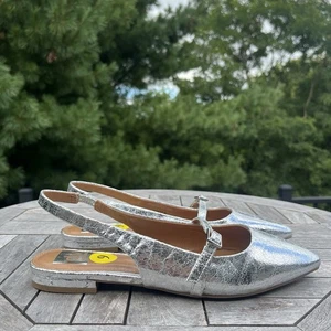 Dolce Vita Damen-Slingbackschuh Größe 9 silbermetallic spitz Mary Jane flach - Bild 1 von 7