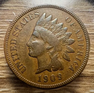 1909 Indian Head Cent - Actual Coin Shown - Free Shipping & Tracking INV#38 - Image 1 of 2