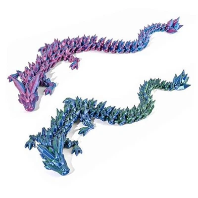 Dragón Impreso en 3D, 2 Piezas Dragón 3D, Animales Impresos en 3D, Dragón 3D Cristal  Foto 1 de 4