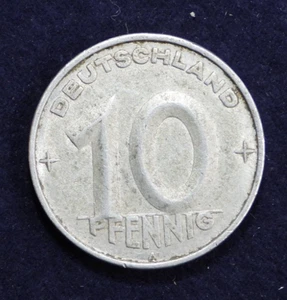 1950 A DDR 10 Pfennig Aluminium Münze KM 3 - Bild 1 von 4