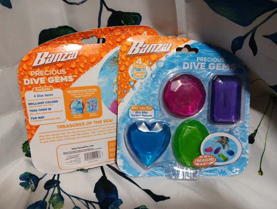 Dive Gems Four-Pack Brightly Colored Faux Gemstones for Summer Pool Time - Image 1 of 2