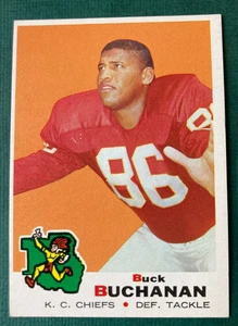 Tarjeta de fútbol americano Buck Buchanan 1969 Topps #222 Kansas City Chiefs casi nueva/como nueva - Imagen 1 de 2