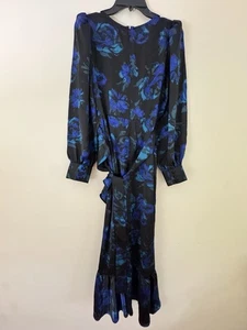 Neu ohne Etikett Chelsea28 Langarm-Maxikleid mit Rüschen in Wickeloptik Multi Größe M  - Bild 1 von 3