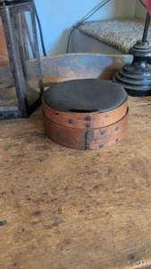 Rare Antique Early Country Primitive Wood Shaker Sifter Sewing Pantry Box 5.25" - Picture 1 of 13