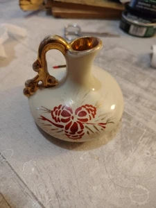 Vintage Miniatur Porzellan Form Vase, handbemalt Tannenzapfen - Bild 1 von 19